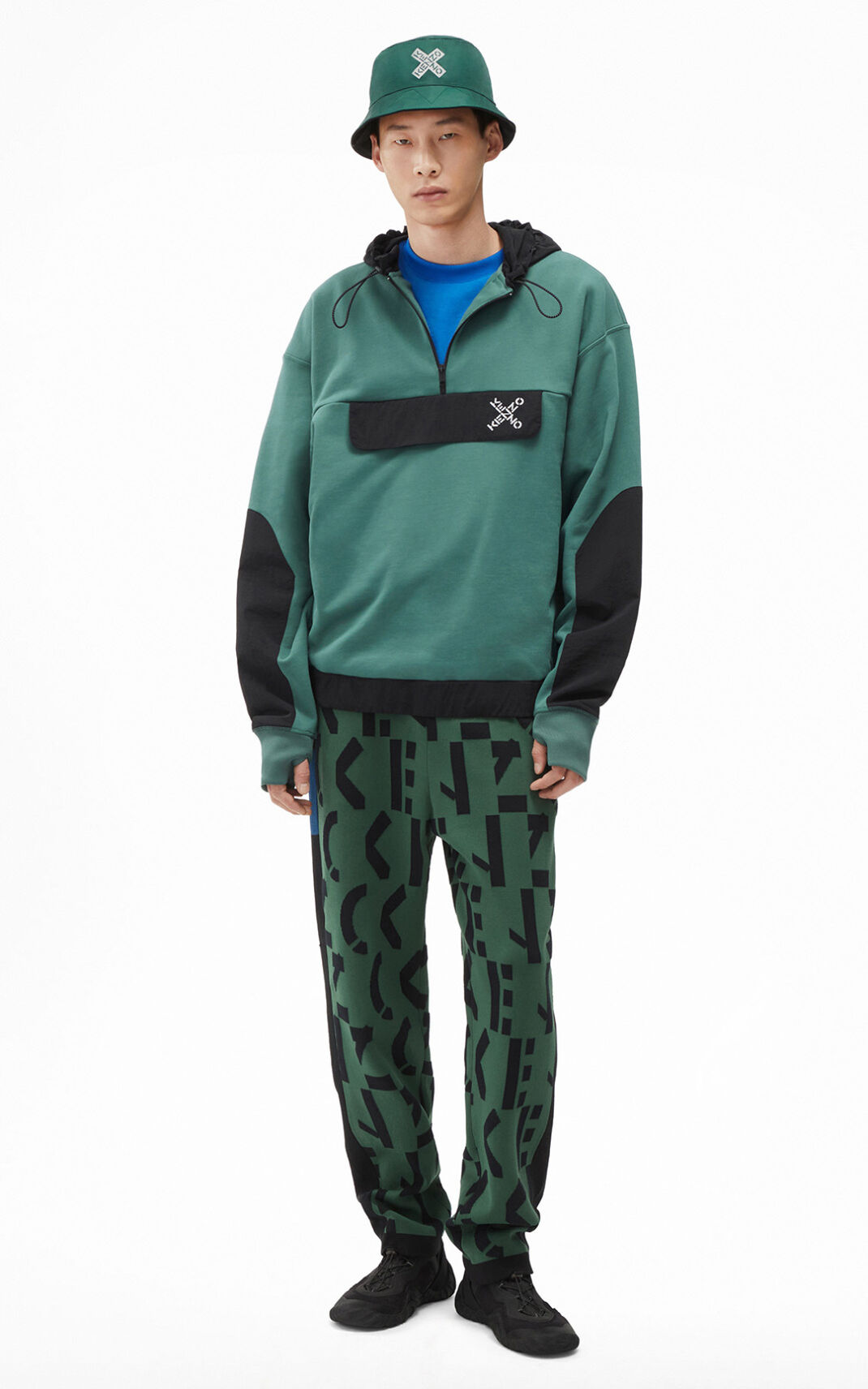 Sweat Kenzo Sport oversize Homme Vert Foncé | QHAY-29850